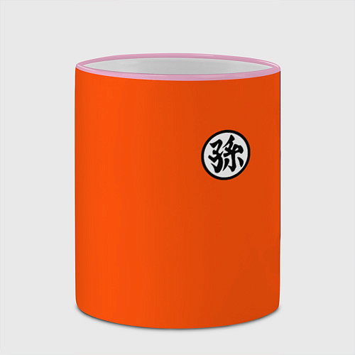 Кружка цветная DBZ: Goku Kanji Emblem / 3D-Розовый кант – фото 2
