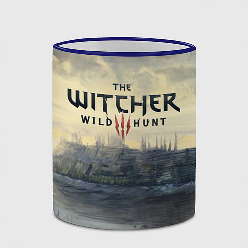 Кружка цветная The Witcher 3: Wild Hunt / 3D-Синий кант – фото 2