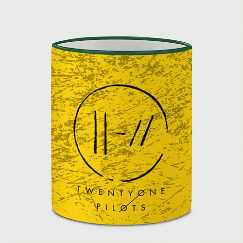 Кружка цветная 21 Pilots: Yellow Grunge / 3D-Зеленый кант – фото 2