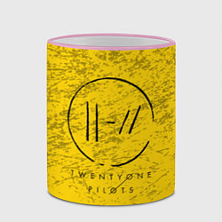 Кружка 3D 21 Pilots: Yellow Grunge, цвет: 3D-розовый кант — фото 2
