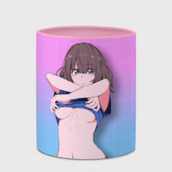 Кружка 3D Ahegao Girl, цвет: 3D-белый + розовый — фото 2