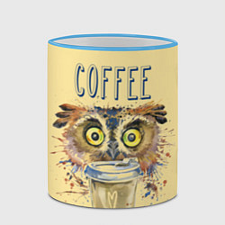 Кружка 3D Owls like coffee, цвет: 3D-небесно-голубой кант — фото 2