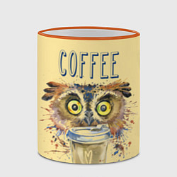 Кружка 3D Owls like coffee, цвет: 3D-оранжевый кант — фото 2