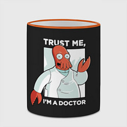 Кружка 3D Zoidberg: Trust Me, цвет: 3D-оранжевый кант — фото 2