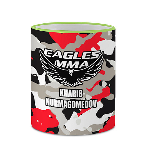 Кружка цветная Khabib Nurmagomedov: Red Camo / 3D-Светло-зеленый кант – фото 2