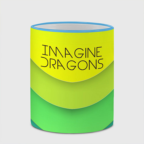 Кружка цветная Imagine Dragons: Lime Colour / 3D-Небесно-голубой кант – фото 2