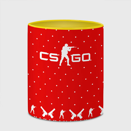 Кружка цветная Winter CS:GO / 3D-Белый + желтый – фото 2