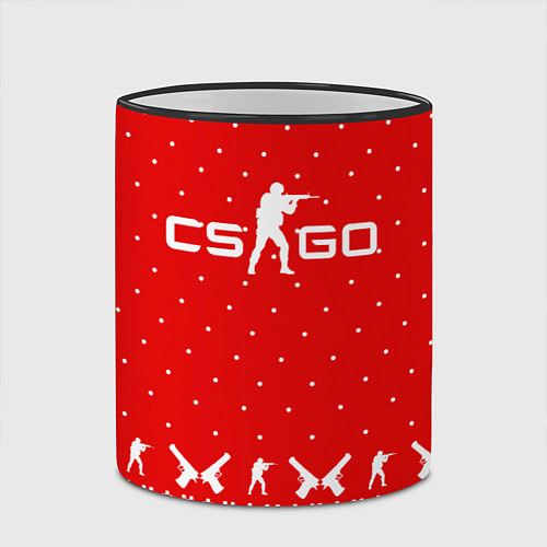 Кружка цветная Winter CS:GO / 3D-Черный кант – фото 2