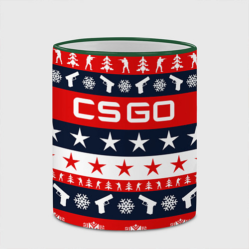 Кружка цветная CS:GO New Year / 3D-Зеленый кант – фото 2
