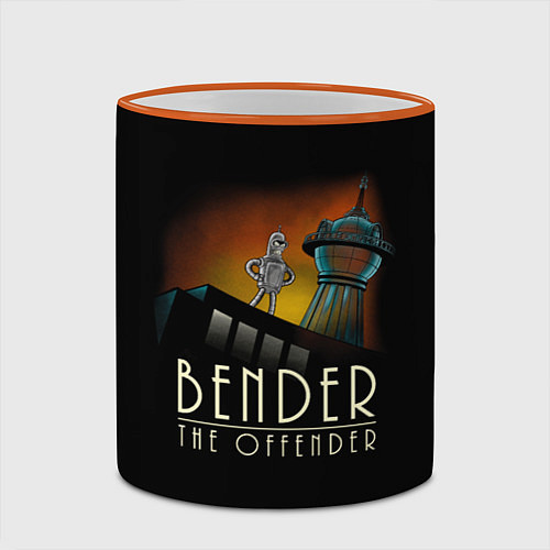 Кружка цветная Bender The Offender / 3D-Оранжевый кант – фото 2