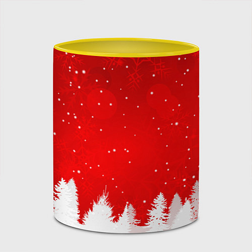 Кружка цветная Christmas pattern / 3D-Белый + желтый – фото 2