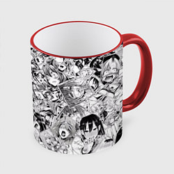 Кружка 3D Manga Ahegao, цвет: 3D-красный кант