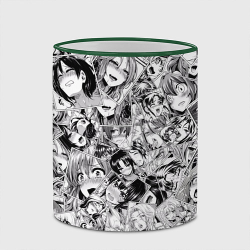 Кружка цветная Manga Ahegao / 3D-Зеленый кант – фото 2