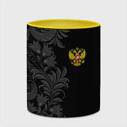 Кружка 3D Герб России и орнамент, цвет: 3D-белый + желтый — фото 2