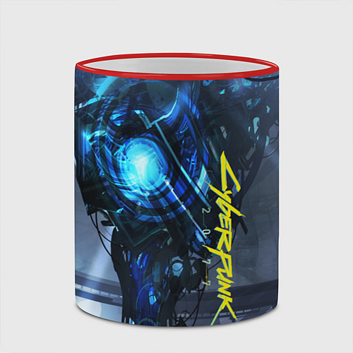Кружка цветная Cyberpunk 2077 / 3D-Красный кант – фото 2