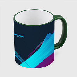 Кружка 3D Cyberpunk 2077, цвет: 3D-зеленый кант