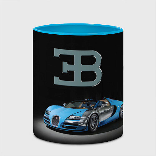 Кружка цветная Bugatti - motorsport extreme / 3D-Белый + небесно-голубой – фото 2