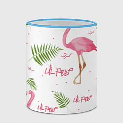 Кружка 3D Lil Peep: Pink Flamingo, цвет: 3D-небесно-голубой кант — фото 2