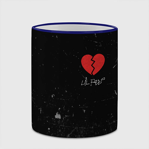 Кружка цветная Lil Peep: Broken Heart / 3D-Синий кант – фото 2