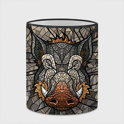 Кружка цветная Mosaic Pig / 3D-Черный кант – фото 2