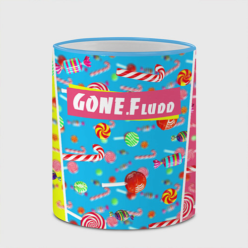 Кружка цветная GONE Fludd / 3D-Небесно-голубой кант – фото 2