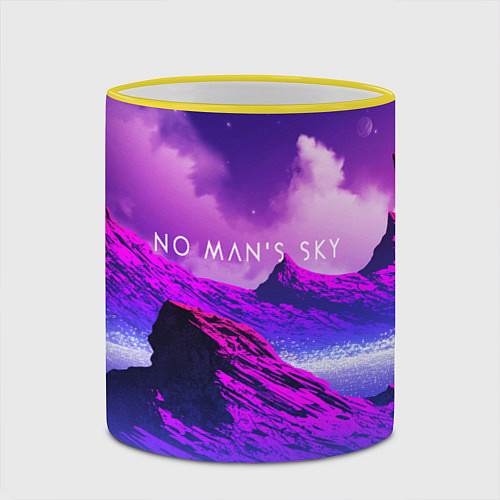 Кружка цветная No Man's Sky: Neon Mountains / 3D-Желтый кант – фото 2