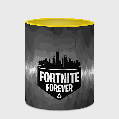 Кружка цветная FORTNITE FOREVER / 3D-Белый + желтый – фото 2