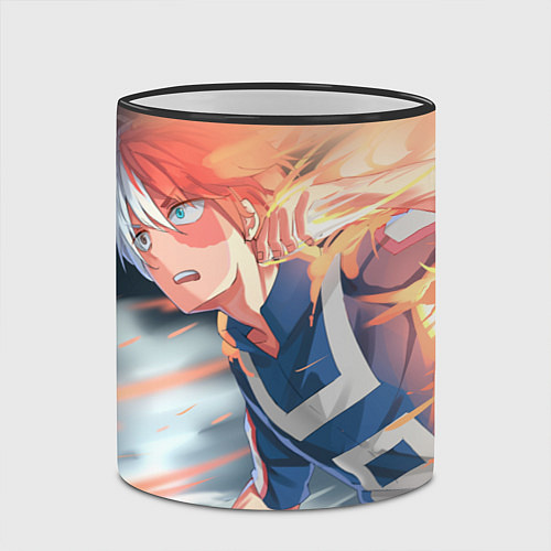 Кружка цветная Моя геройская академия / 3D-Черный кант – фото 2