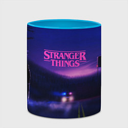 Кружка 3D Stranger Things: Neon Road, цвет: 3D-белый + небесно-голубой — фото 2
