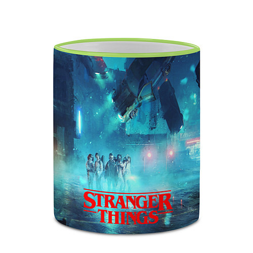 Кружка цветная Stranger Things: Space Light / 3D-Светло-зеленый кант – фото 2