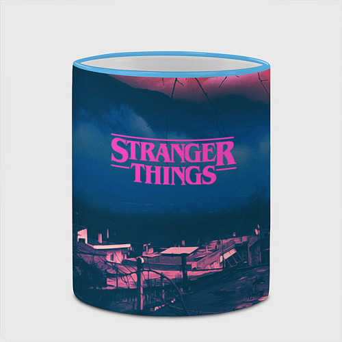 Кружка цветная Stranger Things: Pink Heaven / 3D-Небесно-голубой кант – фото 2