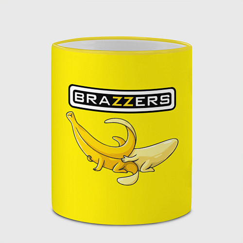 Кружка цветная Brazzers: Yellow Banana / 3D-Желтый кант – фото 2