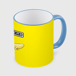 Кружка 3D Brazzers: Yellow Banana, цвет: 3D-небесно-голубой кант