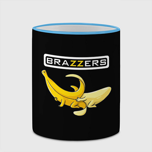 Кружка цветная Brazzers: Black Banana / 3D-Небесно-голубой кант – фото 2