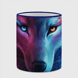 Кружка 3D Волчий взгляд, цвет: 3D-синий кант — фото 2