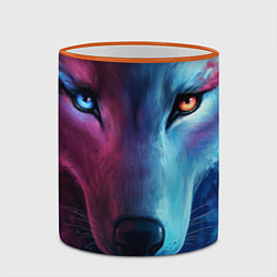 Кружка 3D Волчий взгляд, цвет: 3D-оранжевый кант — фото 2