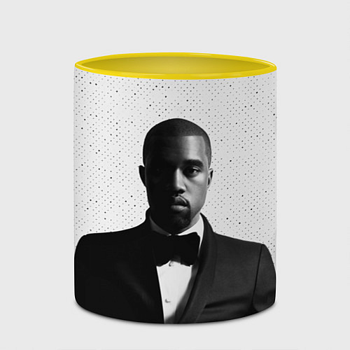 Кружка цветная Kanye West: Halftone / 3D-Белый + желтый – фото 2