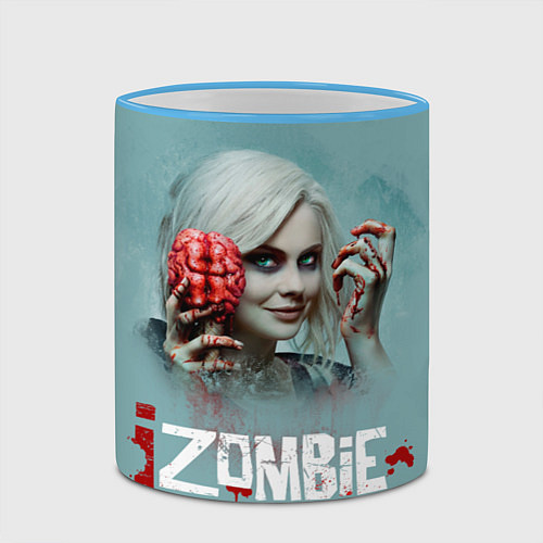 Кружка цветная I Zombie / 3D-Небесно-голубой кант – фото 2