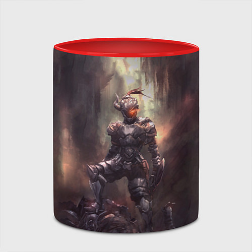 Кружка цветная Goblin Slayer darkness knight / 3D-Белый + красный – фото 2