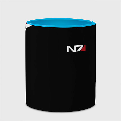 Кружка цветная MASS EFFECT N7 / 3D-Белый + небесно-голубой – фото 2