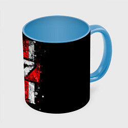 Кружка 3D Mass Effect N7, цвет: 3D-белый + небесно-голубой