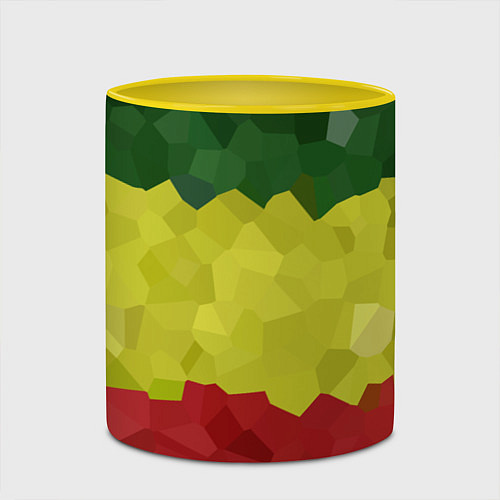 Кружка цветная Эфиопия / 3D-Белый + желтый – фото 2