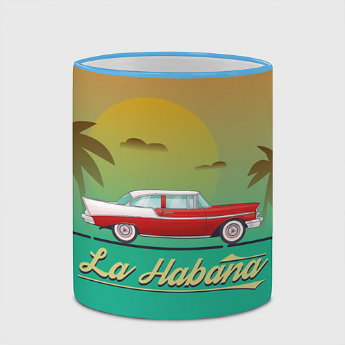 Кружка цветная La Habana / 3D-Небесно-голубой кант – фото 2