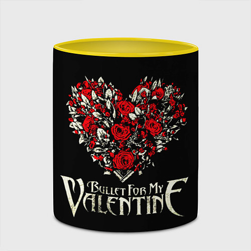 Кружка цветная Bullet For My Valentine: Temper Temper / 3D-Белый + желтый – фото 2