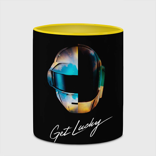 Кружка цветная Daft Punk: Get Lucky / 3D-Белый + желтый – фото 2