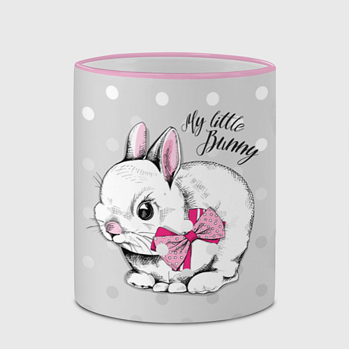 Кружка цветная Мой маленький зайчик / 3D-Розовый кант – фото 2