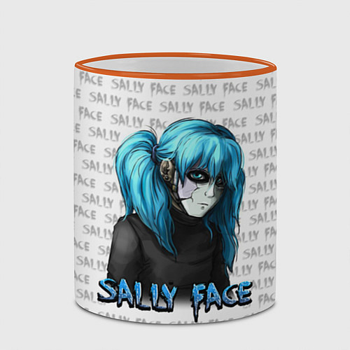 Кружка цветная Sally Face / 3D-Оранжевый кант – фото 2