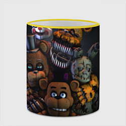 Кружка 3D Five Nights at Freddy's, цвет: 3D-желтый кант — фото 2