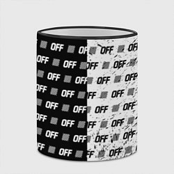 Кружка 3D Off-White: Black & White, цвет: 3D-черный кант — фото 2