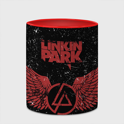 Кружка цветная Linkin Park: Red Airs / 3D-Белый + красный – фото 2
